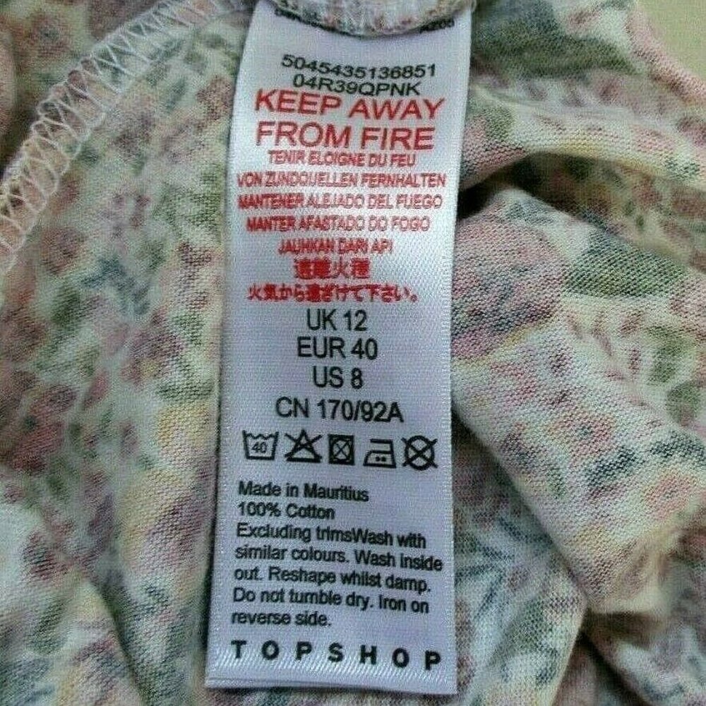 Topshop Floral Print Tube Top Size 8 - Picture 5 of 7